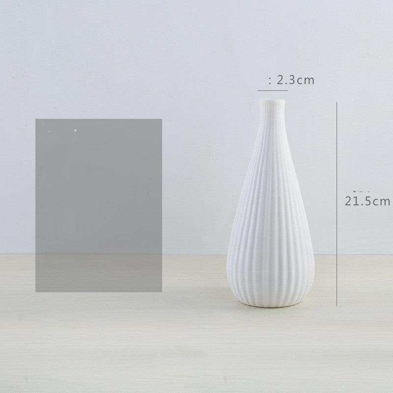 Simple Modern Ceramic Vase Nordic White Vase - Pacisia