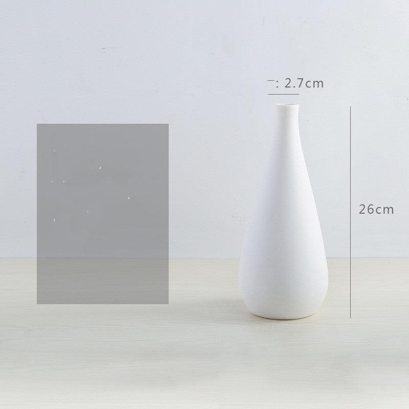 Simple Modern Ceramic Vase Nordic White Vase - Pacisia