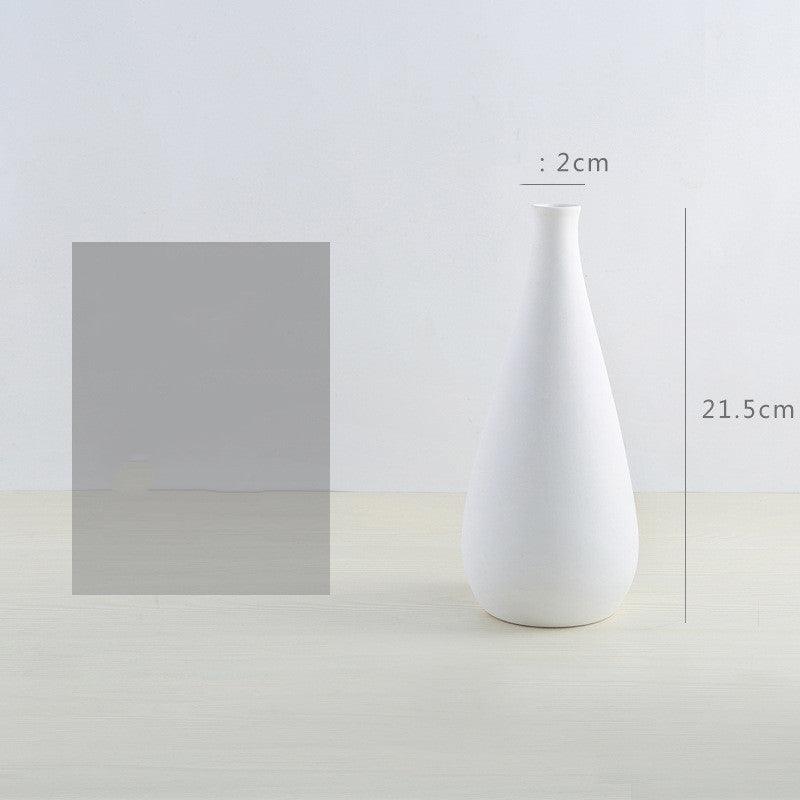 Simple Modern Ceramic Vase Nordic White Vase - Pacisia