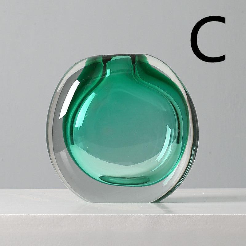 Simple Modern Glass Vase Light Luxury Model Room Soft Decoration Living Room Decoration - Pacisia