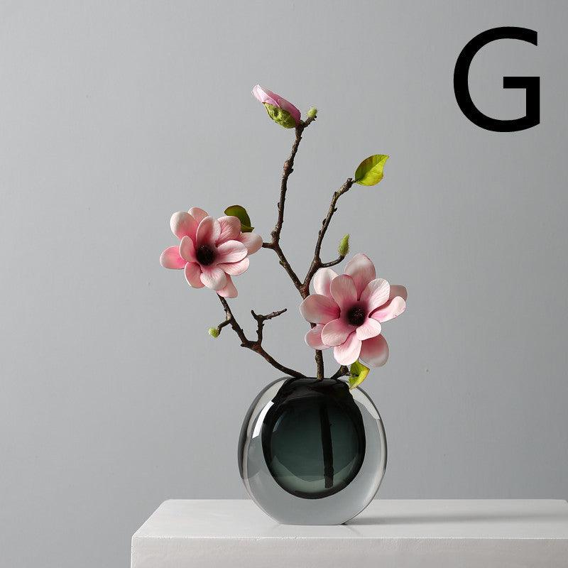 Simple Modern Glass Vase Light Luxury Model Room Soft Decoration Living Room Decoration - Pacisia