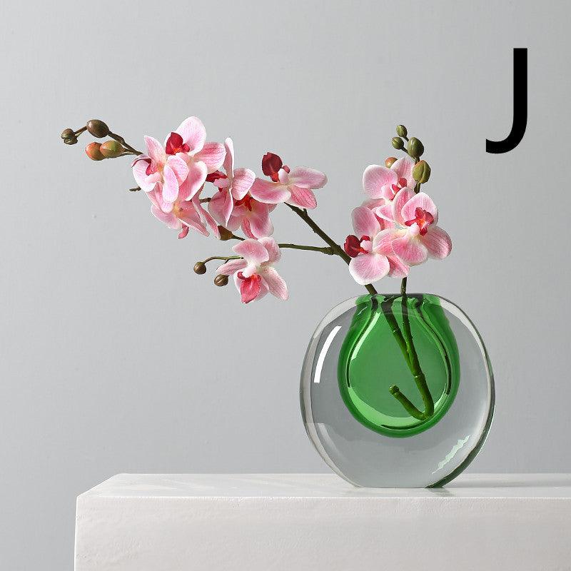 Simple Modern Glass Vase Light Luxury Model Room Soft Decoration Living Room Decoration - Pacisia