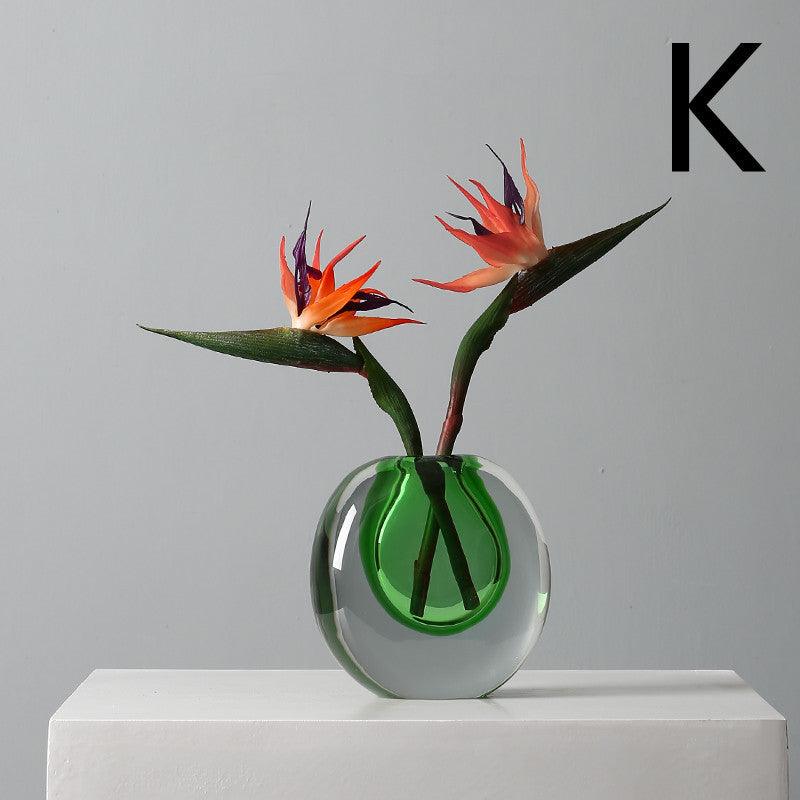Simple Modern Glass Vase Light Luxury Model Room Soft Decoration Living Room Decoration - Pacisia