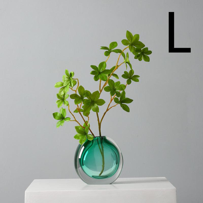 Simple Modern Glass Vase Light Luxury Model Room Soft Decoration Living Room Decoration - Pacisia