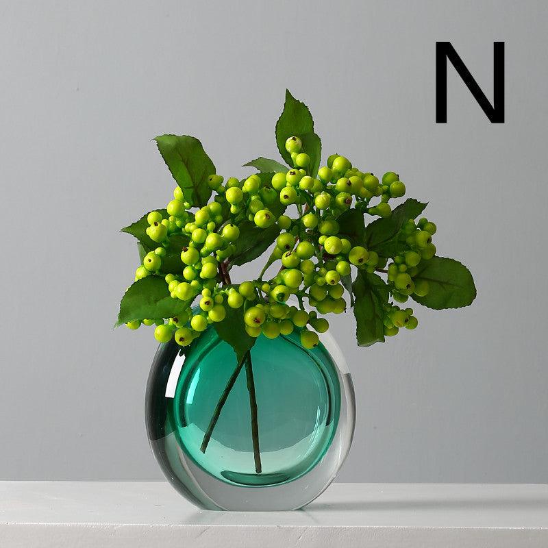 Simple Modern Glass Vase Light Luxury Model Room Soft Decoration Living Room Decoration - Pacisia