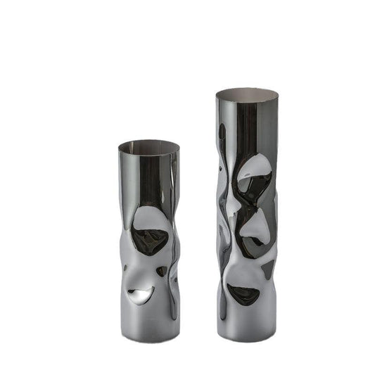 Simple Modern Light Luxury Silver Glass Vase Floral Decorations - Pacisia