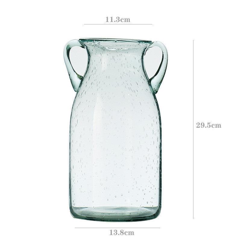 Simple Modern Vase Binaural Bubble Glass Domestic Ornaments - Pacisia