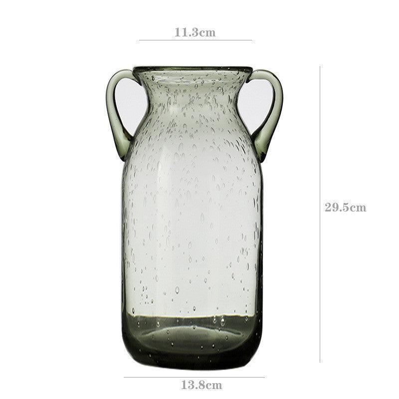 Simple Modern Vase Binaural Bubble Glass Domestic Ornaments - Pacisia