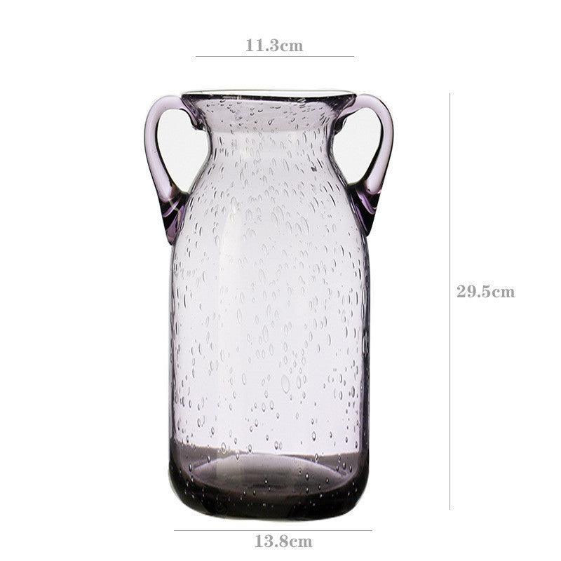 Simple Modern Vase Binaural Bubble Glass Domestic Ornaments - Pacisia
