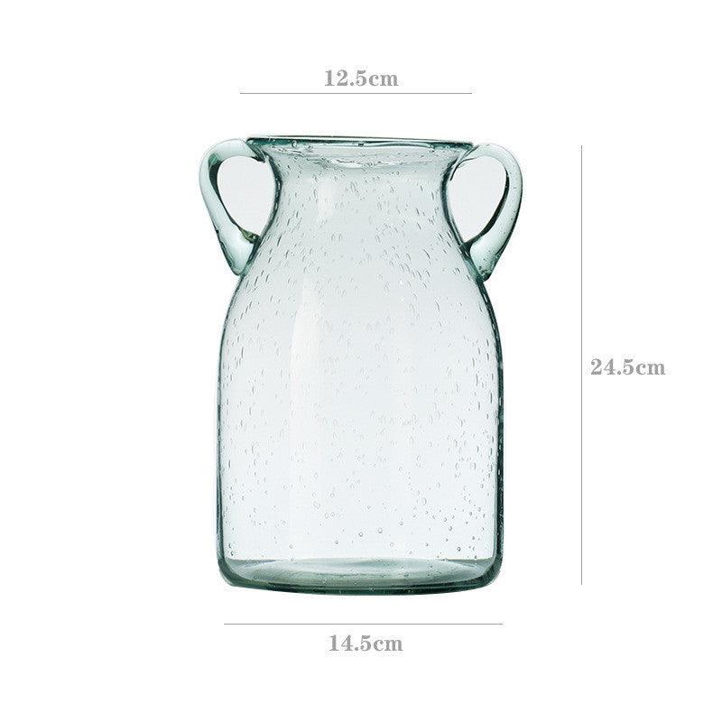 Simple Modern Vase Binaural Bubble Glass Domestic Ornaments - Pacisia