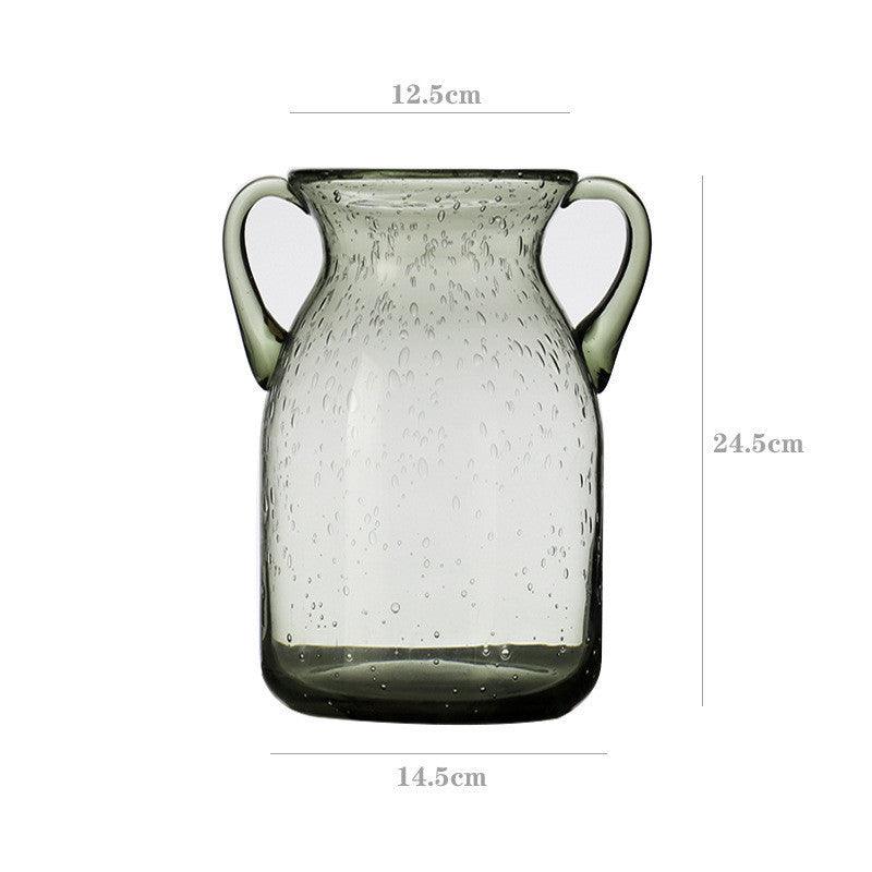 Simple Modern Vase Binaural Bubble Glass Domestic Ornaments - Pacisia