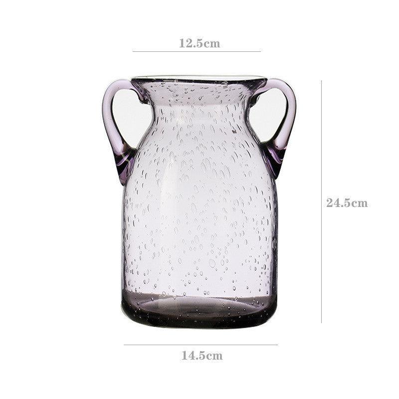 Simple Modern Vase Binaural Bubble Glass Domestic Ornaments - Pacisia