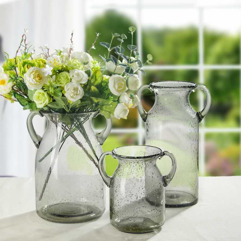 Simple Modern Vase Binaural Bubble Glass Domestic Ornaments - Pacisia