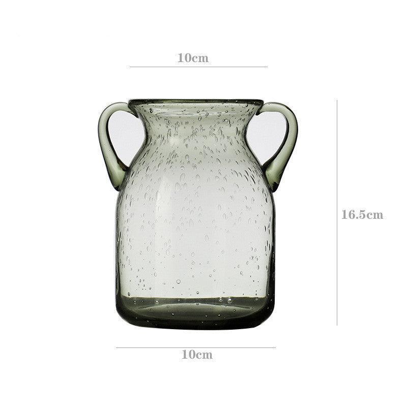 Simple Modern Vase Binaural Bubble Glass Domestic Ornaments - Pacisia