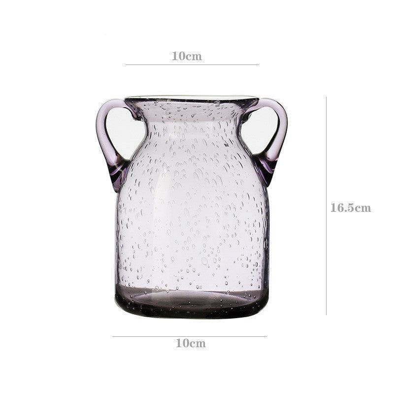 Simple Modern Vase Binaural Bubble Glass Domestic Ornaments - Pacisia