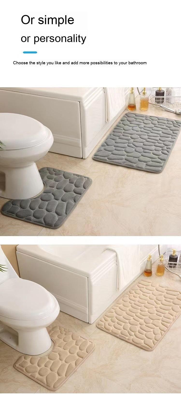 Simple Pebble Memory Sponge U-shaped Floor Mat - Pacisia