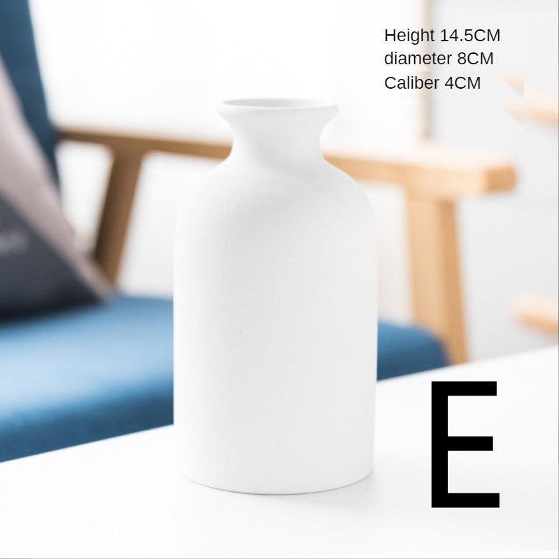 Simple Retro Frosted Ceramic Vase Stoneware Round Bottle Crafts - Pacisia