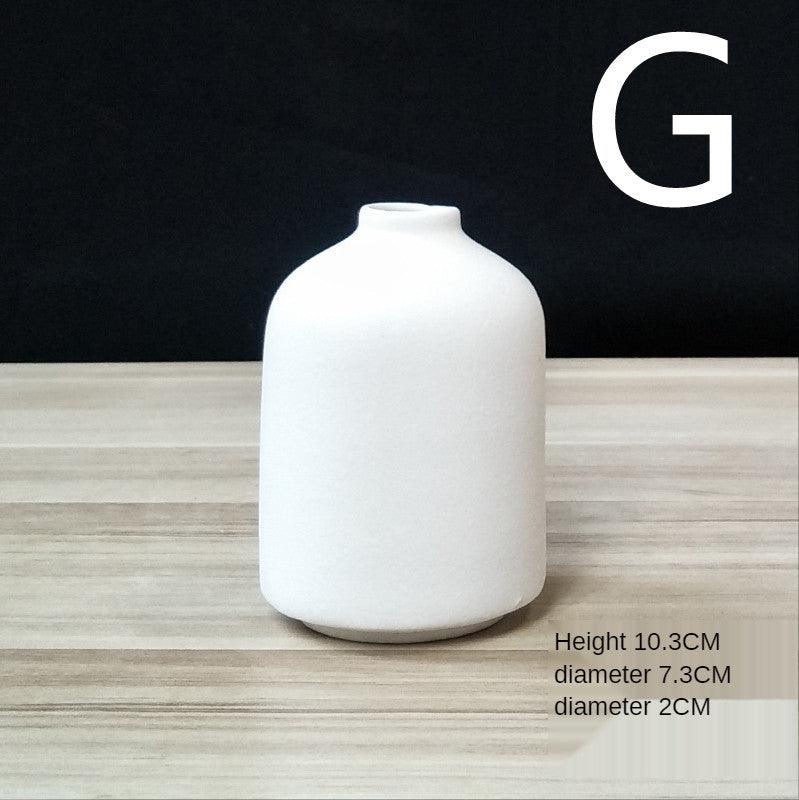 Simple Retro Frosted Ceramic Vase Stoneware Round Bottle Crafts - Pacisia