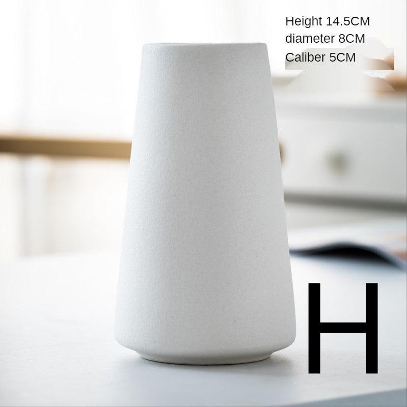 Simple Retro Frosted Ceramic Vase Stoneware Round Bottle Crafts - Pacisia