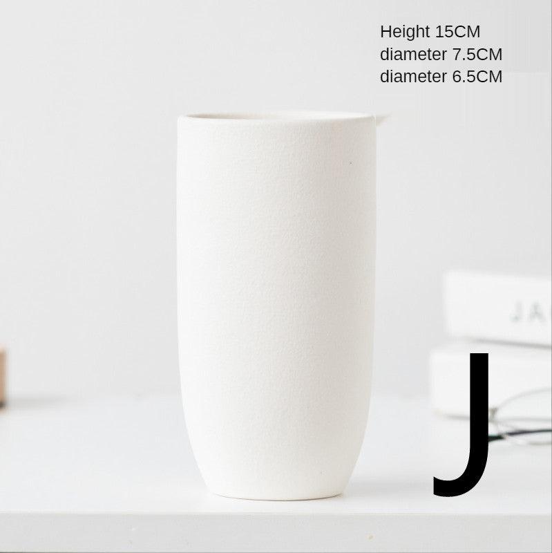 Simple Retro Frosted Ceramic Vase Stoneware Round Bottle Crafts - Pacisia