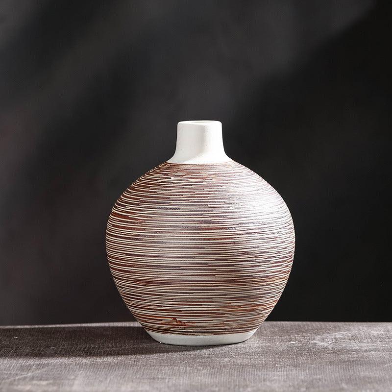 Simple Retro Jingdezhen Ceramic Vase Ceramic Handicraft Ornaments - Pacisia