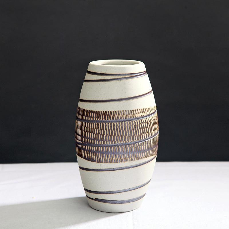 Simple Retro Jingdezhen Ceramic Vase Ceramic Handicraft Ornaments - Pacisia