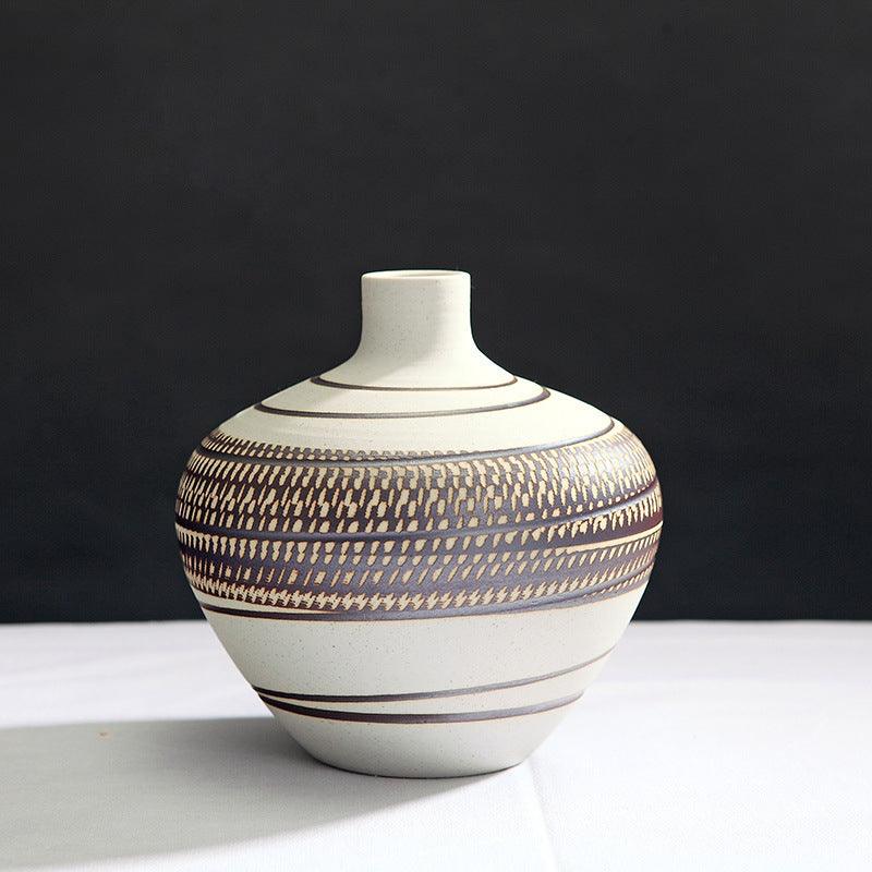 Simple Retro Jingdezhen Ceramic Vase Ceramic Handicraft Ornaments - Pacisia