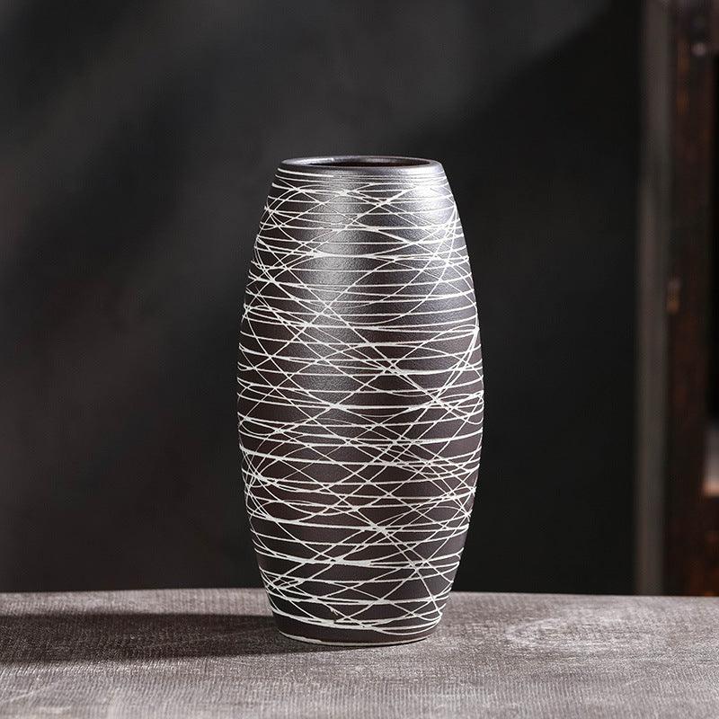 Simple Retro Jingdezhen Ceramic Vase Ceramic Handicraft Ornaments - Pacisia