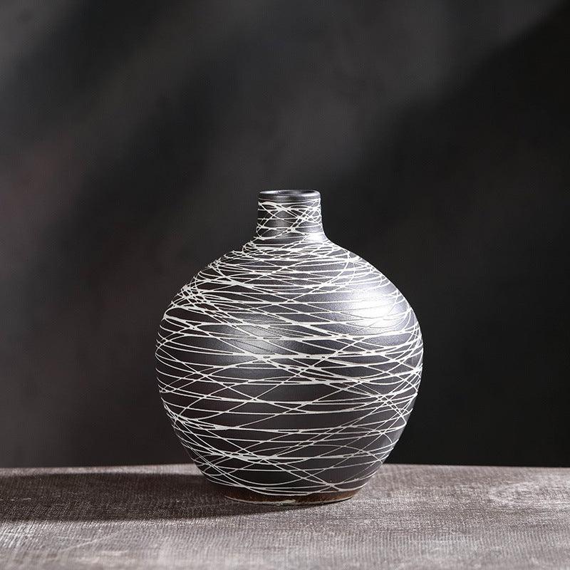 Simple Retro Jingdezhen Ceramic Vase Ceramic Handicraft Ornaments - Pacisia