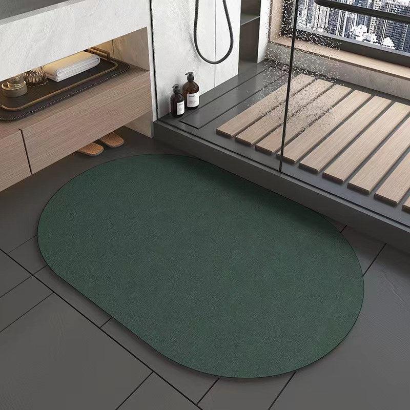 Simple Style Solid Color Faux Leather Absorbent Floor Mat - Pacisia