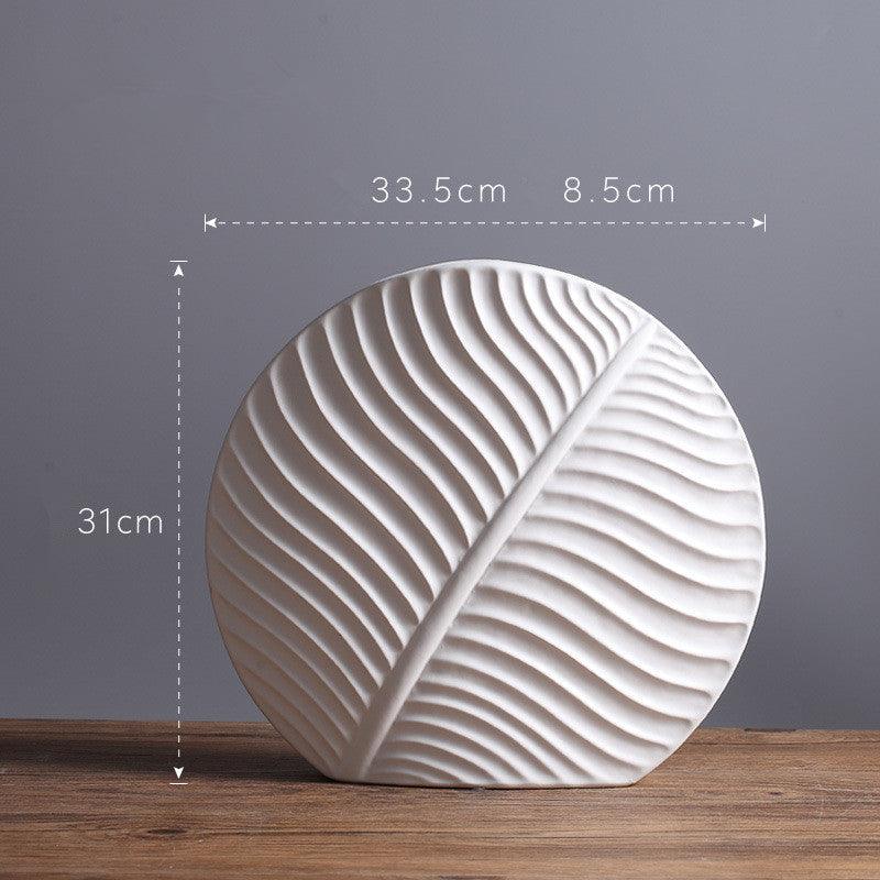 Simple White Ceramic Vase Modern Handicraft Decoration - Pacisia