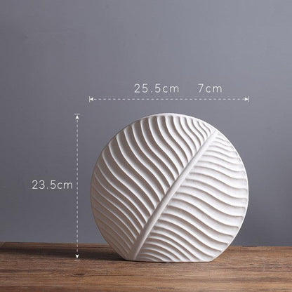 Simple White Ceramic Vase Modern Handicraft Decoration - Pacisia