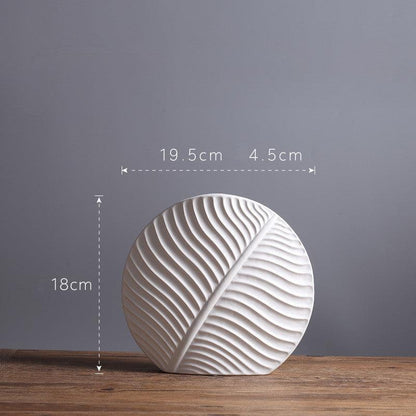 Simple White Ceramic Vase Modern Handicraft Decoration - Pacisia