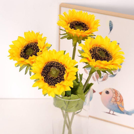 Single Sunflower Artificial Flower Decoration Silk Ornaments - Pacisia