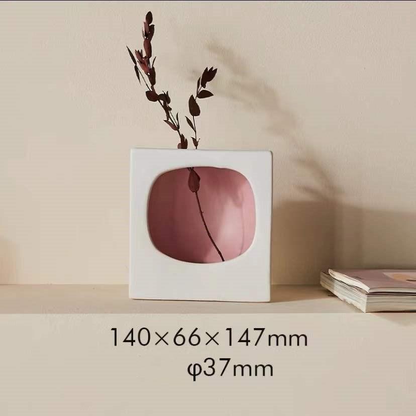 Small Fresh Ceramic Picture Frame Vase Ins Ornaments - Pacisia