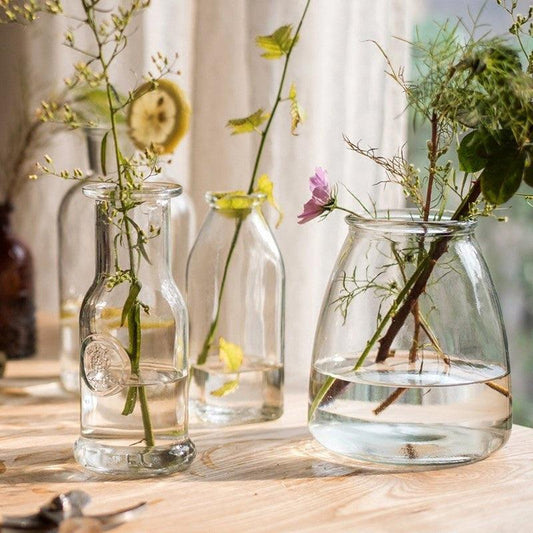 Small Glassware Vase Small Mouth Storage - Pacisia