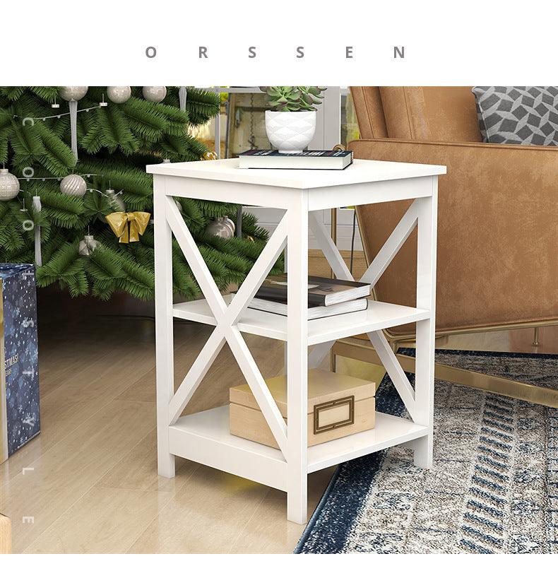 Sofa Small Coffee Table X-type Three-layer Partition Storage Side Table - Pacisia