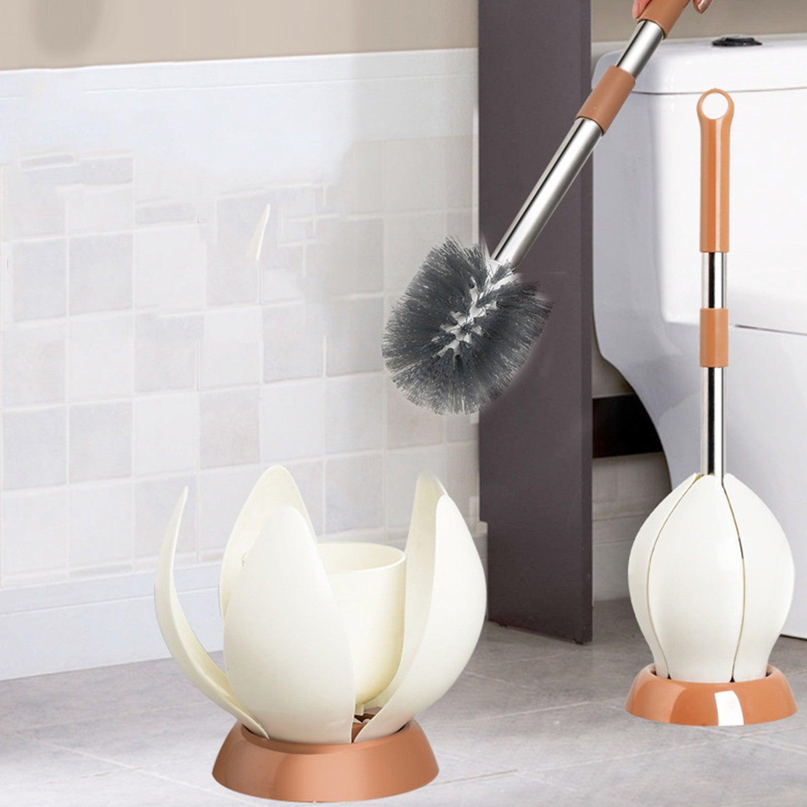 Soft Bristle Toilet Brush Holder Included Sturdy Easy Clean Home Bathroom Silicone Toilet Cleaning Brushes With Stand Waterproof - Pacisia