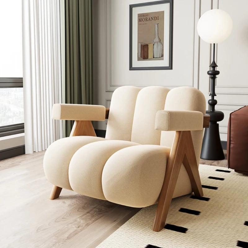 Soft Unique Living Room Sofas Chair Single Kawaii Wood Armchair Sofas Chair Nordic Lounge Luxury Woonkamer Banken Home Furniture - Pacisia