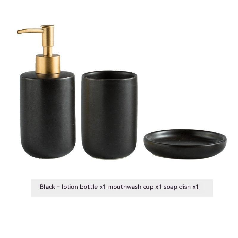 Solid Color Ceramic Bathroom Four-piece Set - Pacisia