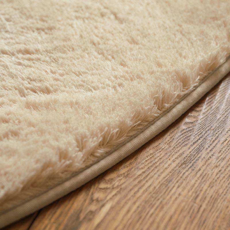 Solid Color Japanese Silk Wool Round Carpet Floor Mat - Pacisia