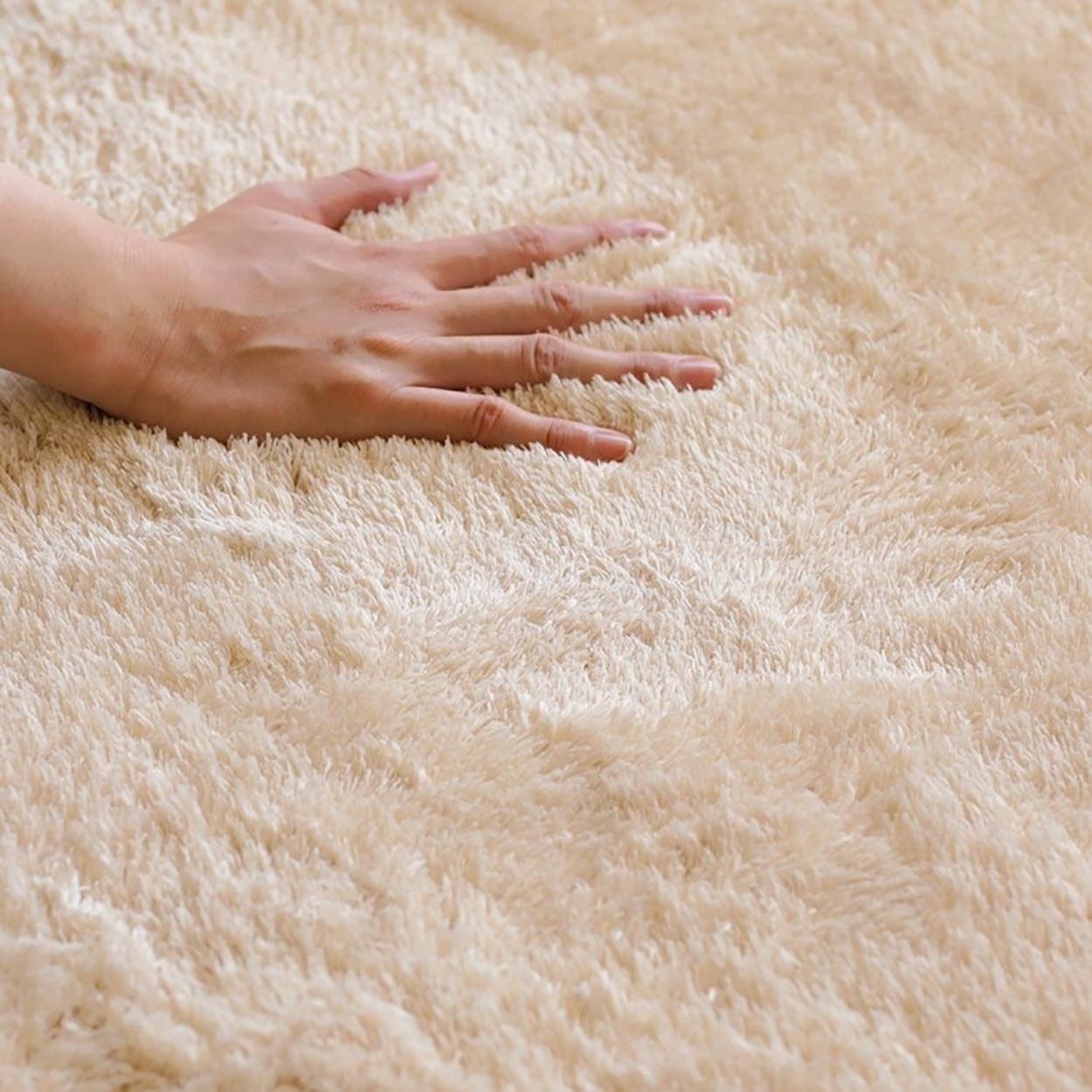 Solid Color Japanese Silk Wool Round Carpet Floor Mat - Pacisia