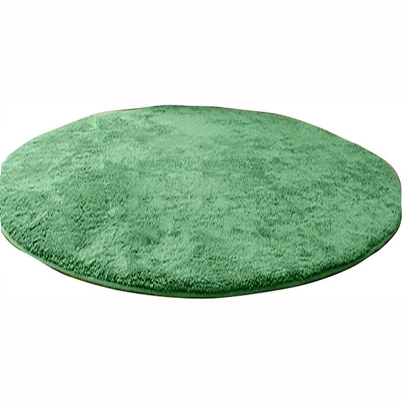 Solid Color Japanese Silk Wool Round Carpet Floor Mat - Pacisia