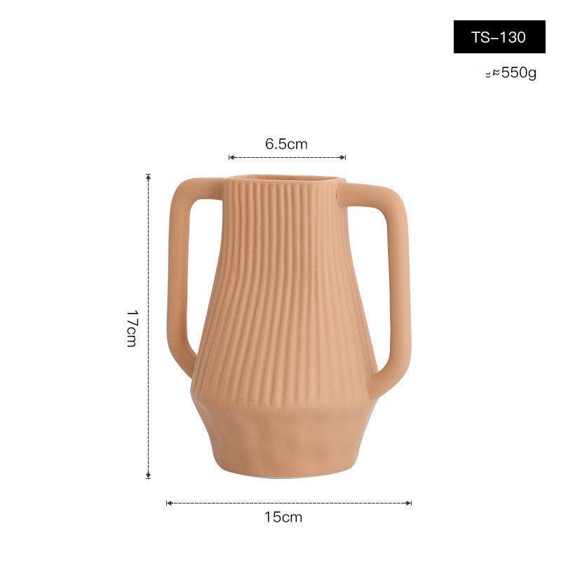 Special-shaped Ceramic Vase Flower Arrangement Living Room Dining Room - Pacisia