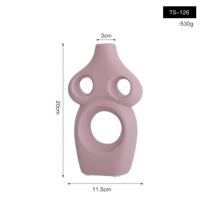 Special-shaped Ceramic Vase Flower Arrangement Living Room Dining Room - Pacisia