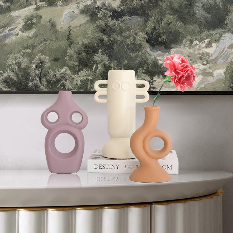 Special-shaped Ceramic Vase Flower Arrangement Living Room Dining Room - Pacisia