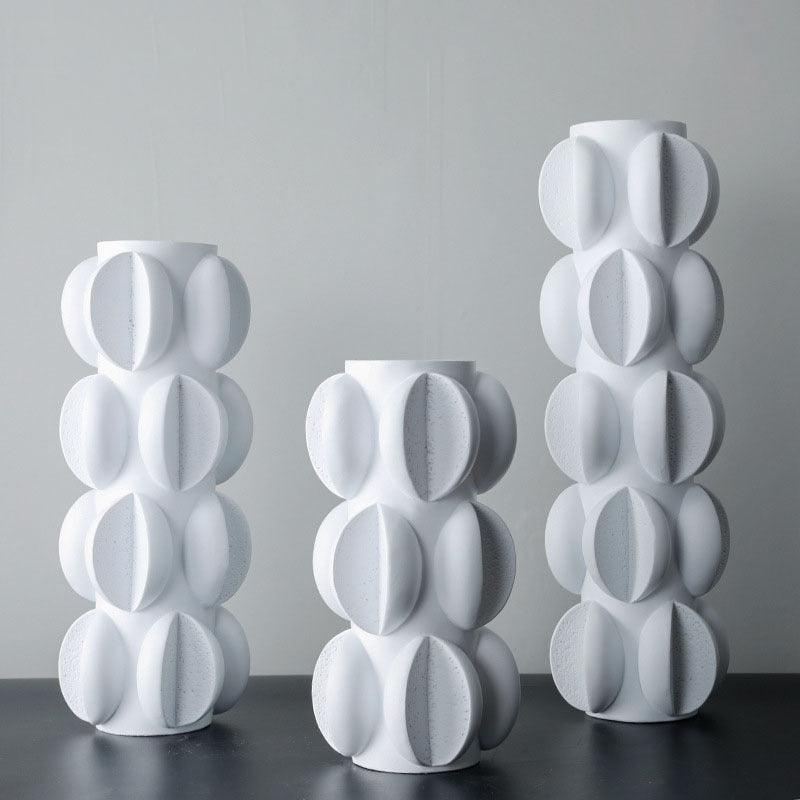 Special-shaped Ceramic Vase Three-piece Modern Minimalist Home Soft Decoration - Pacisia