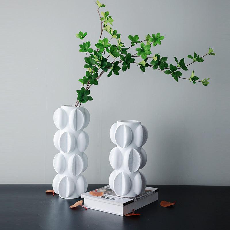 Special-shaped Ceramic Vase Three-piece Modern Minimalist Home Soft Decoration - Pacisia