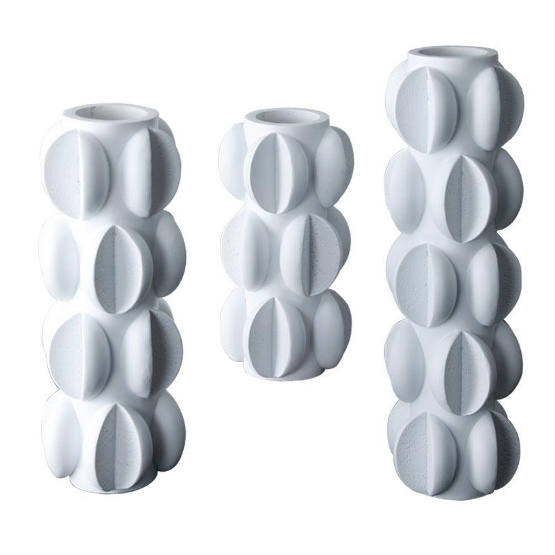 Special-shaped Ceramic Vase Three-piece Modern Minimalist Home Soft Decoration - Pacisia