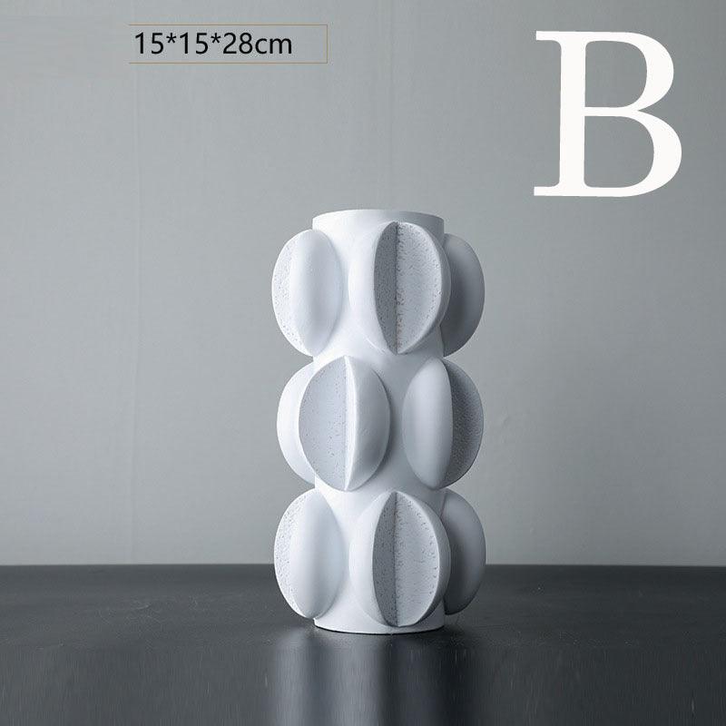 Special-shaped Ceramic Vase Three-piece Modern Minimalist Home Soft Decoration - Pacisia